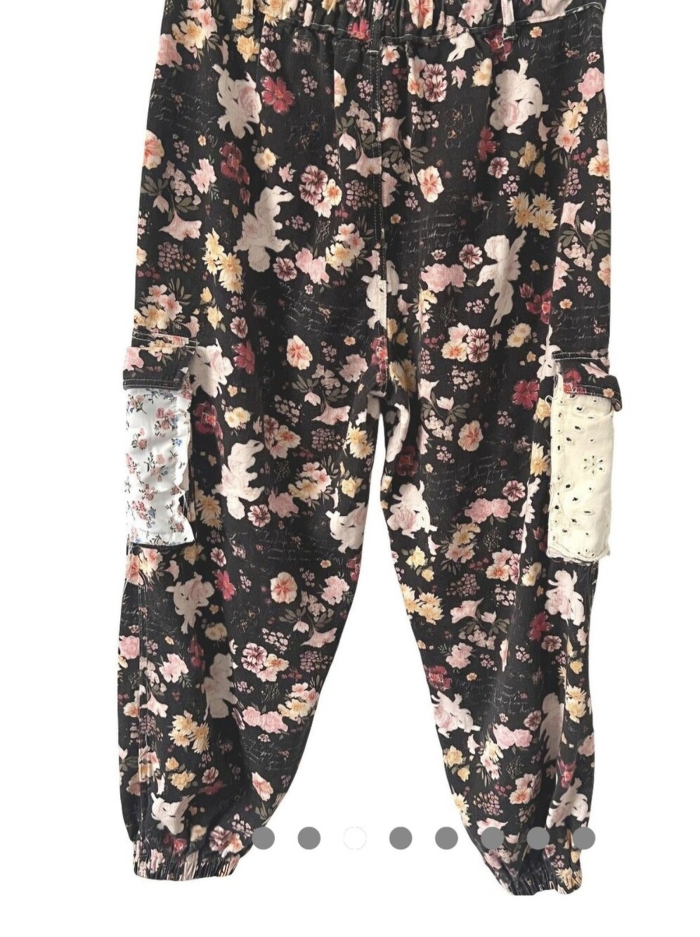 POL Black Floral Joggers with Pink & Yellow Accents - Picture 2 of 5